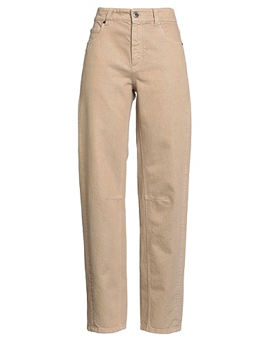 BRUNELLO CUCINELLI Denim trousers Beige 70% Cotton, 20% Viscose, 10% Polyester