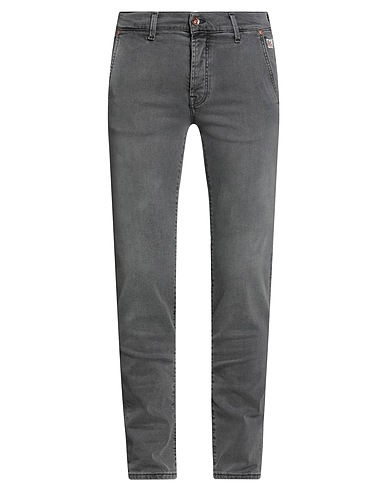 ROŸ ROGER'S Denim trousers Grey 99% Cotton, 1% Elastane