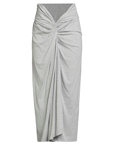 DRIES VAN NOTEN Midi skirt Light grey 100% Cotton