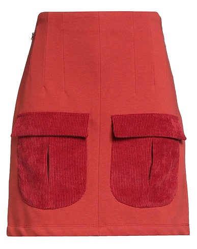JIJIL Mini skirt Brick red 90% Polyester, 8% Polyamide, 2% Elastane