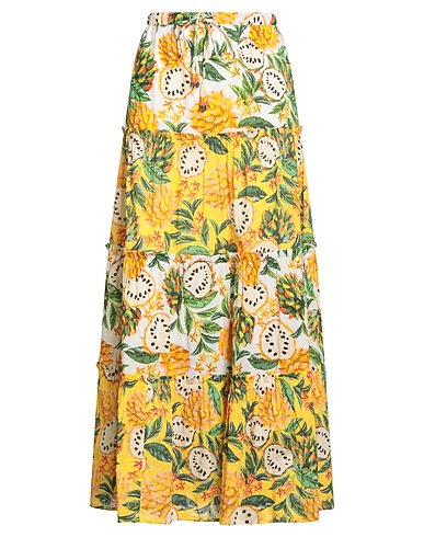 FARM RIO Long skirt Yellow 100% Cotton