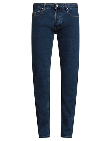 MOORER Denim trousers Blue 98% Cotton, 2% Elastane