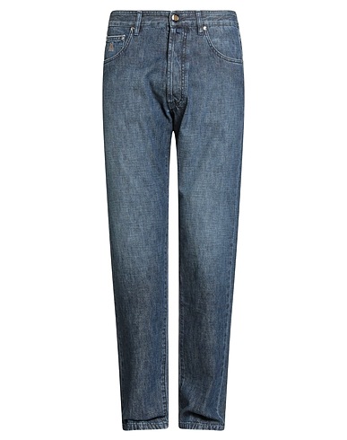 MOORER Denim pants Blue 100% Cotton