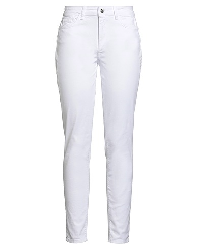 LIU •JO Denim pants White 98% Cotton, 2% Elastane