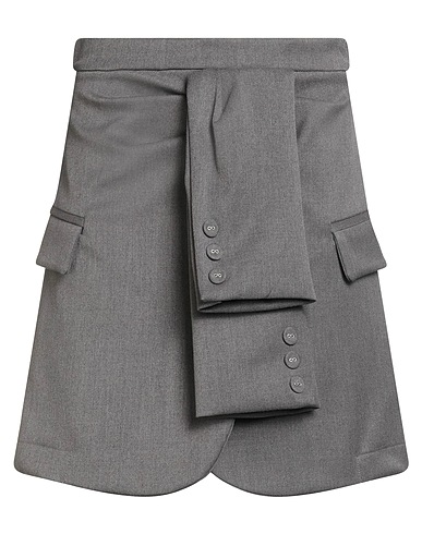 TENSIONE IN Mini skirt Grey 66% Polyester, 33% Viscose, 1% Elastane