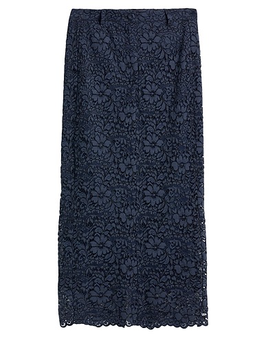 TENSIONE IN Long skirt Navy blue 46% Viscose, 39% Cotton, 15% Polyamide, Polyester, Elastic fibres