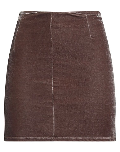 TENSIONE IN Mini-jupe Chocolat 95% Polyester, 5% Élasthanne