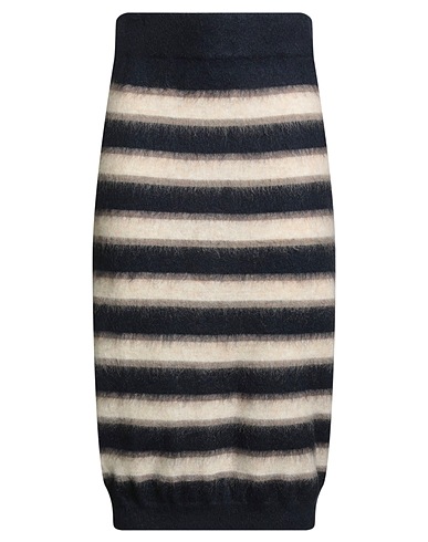 BRUNELLO CUCINELLI Midi skirt BLU NOTTE 28% Mohair wool, 26% Virgin Wool, 20% Polyamide, 13% Cashmere, 13% Other Fibres