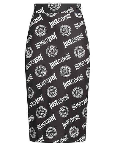 JUST CAVALLI Midi skirt Black 98% Polyester, 2% Elastane