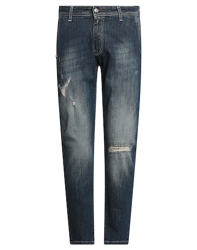 GREY DANIELE ALESSANDRINI Denim trousers 98% Cotton, 2% Elastane