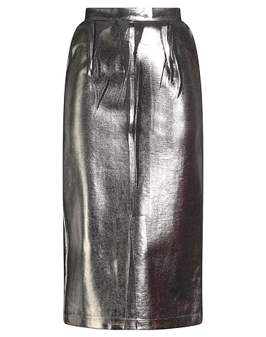 TENSIONE IN Midi skirt Silver 65% Viscose, 32% Nylon, 3% Elastane