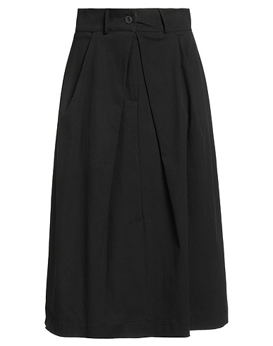 TENSIONE IN Midi skirt Black 57% Cotton, 40% Polyamide, 3% Elastane
