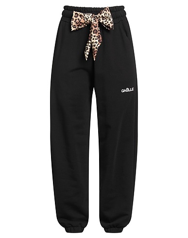 GAëLLE Paris Casual trouser Black 100% Cotton, Polyester