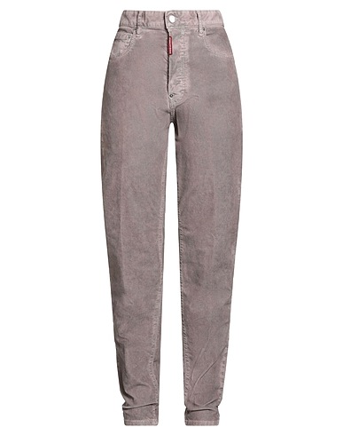 DSQUARED2 Pantalone Tortora 97% Cotone, 3% Elastan, Pelle di vitello