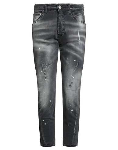 YES LONDON Denim pants Black 99% Cotton, 1% Elastane