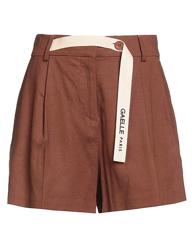 GAëLLE Paris Shorts et Bermudas Marron 55% Lin, 45% Viscose