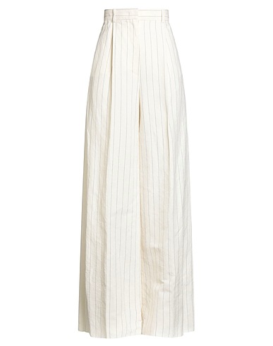 MAX MARA Casual pants Ivory 58% Linen, 42% Cotton