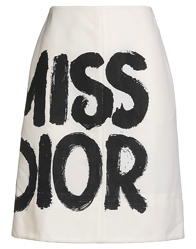 DIOR Midi skirt Ivory 70% Virgin Wool, 30% Mohair wool