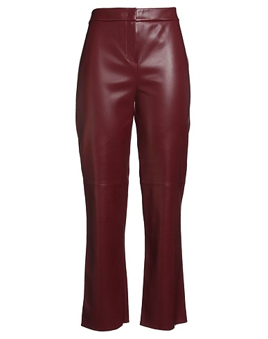 'S MAX MARA Casual trouser Burgundy 100% Polyester, Polyurethane resin