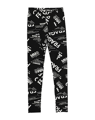 MM6 MAISON MARGIELA レギンス ブラック コットン 90% / ポリウレタン 10%