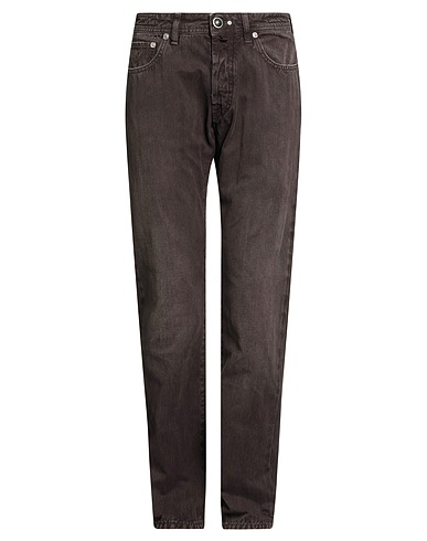 JACOB COHЁN Denim trousers Chocolate brown 100% Cotton