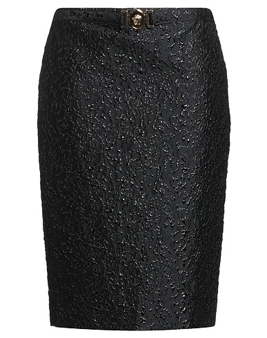 VERSACE Midi skirt Black 43% Polyester, 21% Metallic Polyester, 20% Silk, 16% Polyamide