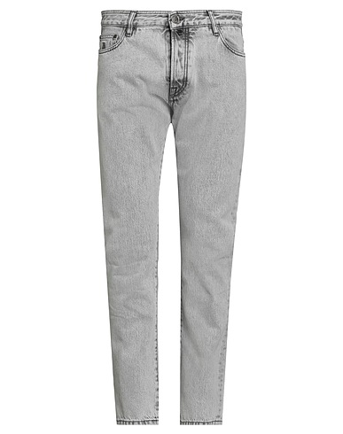 MOORER Pantaloni jeans Grigio chiaro 100% Cotone