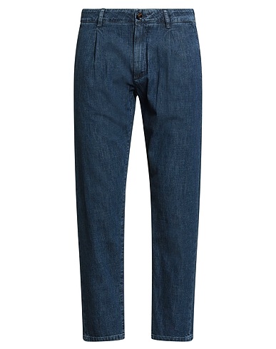 MOORER Denim trousers Blue 100% Cotton