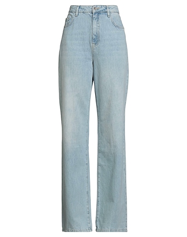 PATRIZIA PEPE Denim trousers Blue 100% Cotton, Glass