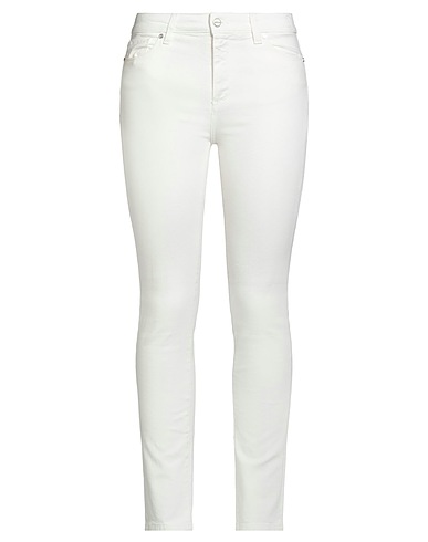 KITON Denim trousers White 98% Cotton, 2% Elastane
