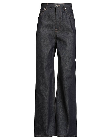 LOEWE Denim trousers Blue 100% Cotton, Leather
