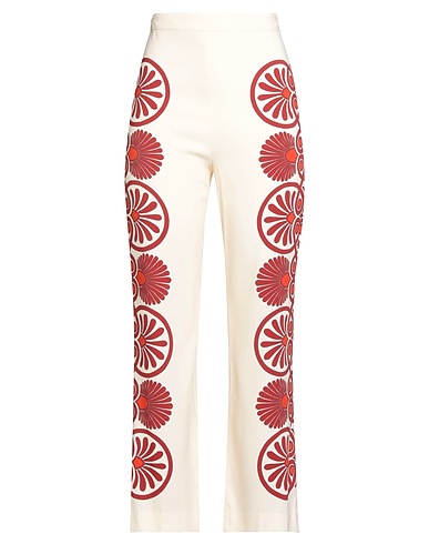 LA DOUBLE J Casual trouser Ivory 96% Viscose, 4% Elastane