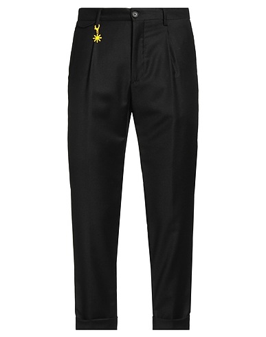 MANUEL RITZ Casual trouser Black 99% Virgin Wool, 1% Elastane