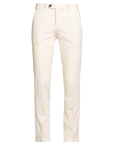 MANUEL RITZ Casual trouser Cream 98% Cotton, 2% Elastane