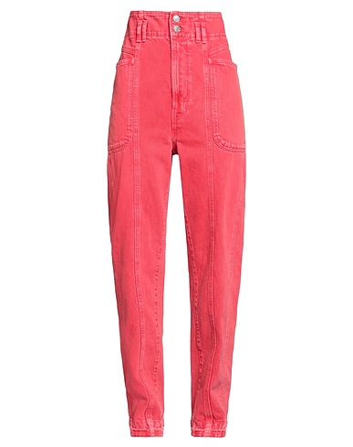 ISABEL MARANT Denim trousers Red 100% Cotton