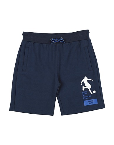 BIKKEMBERGS Shorts & Bermuda Navy blue 95% Cotton, 5% Elastane