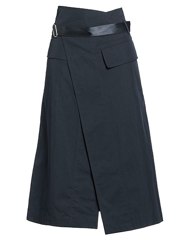 HELMUT LANG Midi skirt Midnight blue 75% Cotton, 25% Nylon