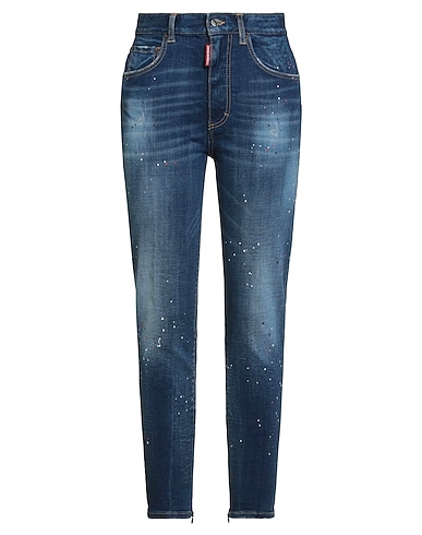 DSQUARED2 Denim pants Blue 97% Cotton, 3% Elastane, Calfskin