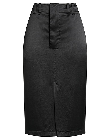 SAINT LAURENT Midi skirt Black 100% Silk