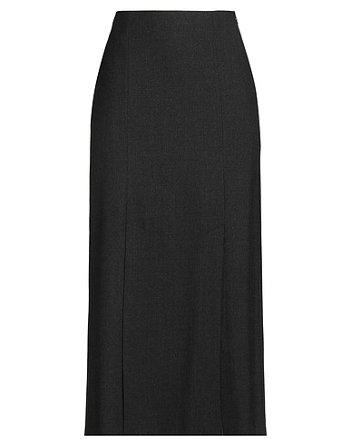 PESERICO Midi skirt Charcoal 60% Wool, 38% Polyester, 2% Elastane