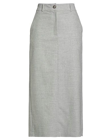 PESERICO Midi skirt EASY Light grey 39% Wool, 33% Polyester, 14% Viscose, 13% Polyamide, 1% Elastane