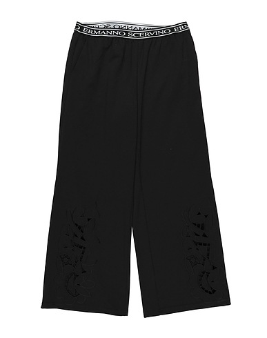 ERMANNO SCERVINO JUNIOR Casual trouser Black 77% Polyester, 19% Viscose, 4% Elastane