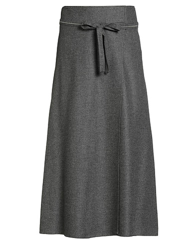 PESERICO Midi skirt Grey 70% Rayon, 30% Wool