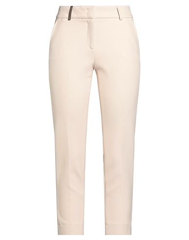 PESERICO Casual trouser Beige 64% Polyester, 27% Viscose, 6% Cotton, 3% Elastane
