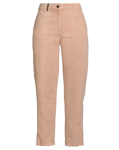PESERICO Denim pants Sand 98% Cotton, 2% Elastane