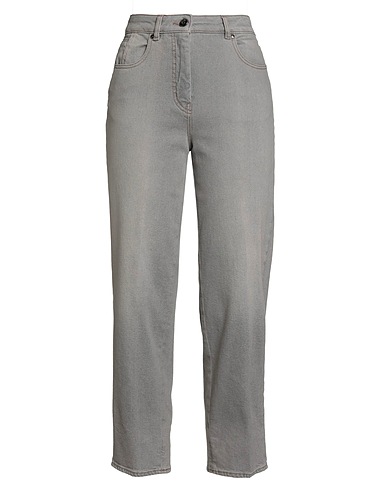 PESERICO Denim trousers Grey 99% Cotton, 1% Elastane