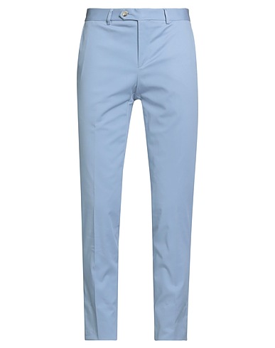 MANUEL RITZ Casual trouser EVENING Light blue 97% Cotton, 3% Elastane