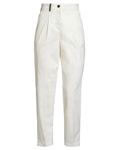 PESERICO Casual trouser White 50% Cotton, 44% Tencel™, 4% Silk, 2% Elastane
