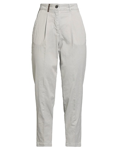 PESERICO Casual pants Grey 50% Cotton, 44% Tencel™, 4% Silk, 2% Elastane