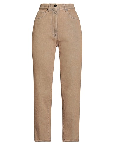 PESERICO Denim trousers Khaki 99% Cotton, 1% Elastane